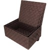 Sorbus 3 Pack Decorative Stackable Woven Basket with Lid and Built-in Rope Carry Handles - Great for Storage and Organization - 2 of 4