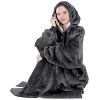 PAVILIA Faux Shearling Wearable Blanket Hoodie, Cozy Oversized Hooded Sweatshirt Adults, Warm Fleece Big Pocket - 2 of 4