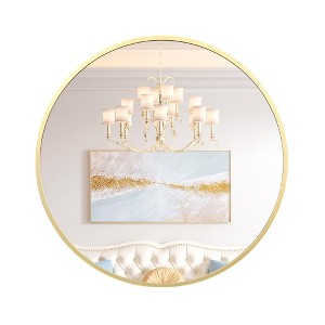 Mirror for Wall,  Metal Frame Circle Mirror, Round Bathroom Mirror for Wall Decor, Round Wall Mirror - 1 of 4