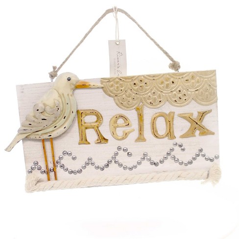 Jim Shore 8.5 Inch Sandpiper Relax Wall Sign River's End Figurines - image 1 of 2