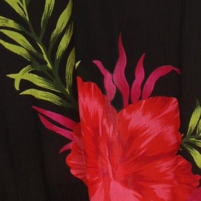 black - red floral