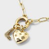 14K Gold Dipped Cubic Zirconia Puffy Heart Charm Initial Necklace - A New Day™ Gold - 4 of 4
