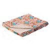 50" X 70" Brown And Pink Floral Cotton Quilted Kantha Throw Blanket with Embroidery - 3 of 4