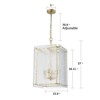 LLHZSY Ultra-White Clear Glass Ceiling Chandelier 4-Light Fixture 15 9/10" - Black - 3 of 4