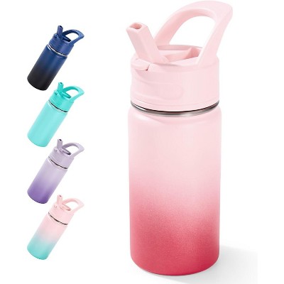 12oz Kids Water Bottle for School, Toddler Water Bottles with Straws, Insulated Water Bottles for Boys&Girls