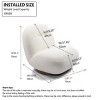Large Swivel Accent Chair,Velvet Fabric Upholstered Sofa Chair,Living Room Armless Comfortable Chair With Solid Wood Frame-Coolbibila - 4 of 4