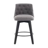 TOAOTBNBO Swivel Bar Stools Set of 2, Wood Counter Height Barstools for Kitchen Island, Modern Bar Chairs with Button Tufted Back - 2 of 4