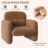 Modern Accent Chair with Upholstered Seat and Wooden Frame, Cozy Reading Armchair for Living Room and Bedroom, Gray - 4 of 4