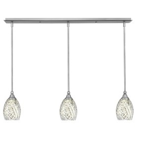 Toltec Lighting Any 3 - Light Chandelier in  Brushed Nickel with 5" Natural Fusion Shade - 1 of 1