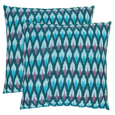 2pk 18"x18" Luca Throw Pillows Blue - Safavieh