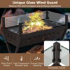 WELLFOR Charcoal Barbeque Grill with Wind Guard and Seasoning Racks NP-LY-11509BN Brown - 2 of 4