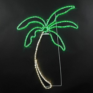 Novelty Lights Tropical Green and Warm White Palm Tree LED Rope Light Motif - 1 of 3