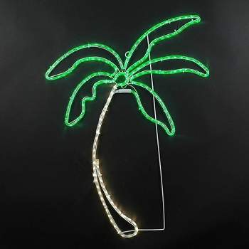 Novelty Lights Tropical Green and Warm White Palm Tree LED Rope Light Motif