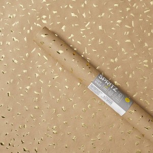 Brown Gold Foil Speckled Gift Wrap - Spritz™: Wedding & All Occasions, 94.5" x 30", DASH Pattern - 1 of 3