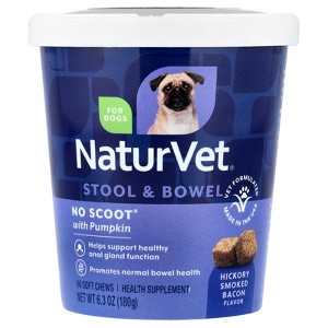 NaturVet No Scoot® With Pumpkin, For Dogs, Hickory Smoked Bacon, 60 Soft Chews, 6.3 oz (180 g) - 1 of 4