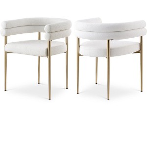 Meridian Furniture,Brielle Boucle Fabric Dining Chair, Set of 2 - 1 of 4