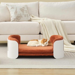 Scandinavian Style Elevated Cat Couch Bed with Washable Mattress, Indoor Pet Furniture for Medium Cats and Dogs -3irtyhousy - 1 of 4