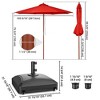 Yescom 9ft Solid Wood Outdoor Patio Umbrella with Base Included Parasol Wheels Stand for Bistro Market Garden Deck Yard Poolside - 3 of 4