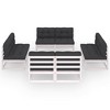 vidaXL Patio Lounge Set with Cushions, Solid Pinewood, 8 Piece, 211.64 Pounds, Retro Style, White, Easy Assembly, Weather-Resistant, Extra Comfort - 3 of 4