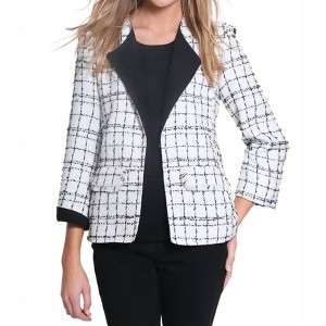 Women's Plaid Woven Jacket w/ Faux Suede Trim - Multiples - 1 of 4