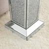 Kumasinova Silver Mirror Crystal Small Coffee Table,13.8" End Table with Diamond Accents,Square Glossy Side Table for Living Room,Silver - 4 of 4