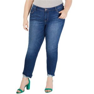 I.N.C International Concepts Womens Distressed Boyfriend Fit Jeans, Blue, 26W - 1 of 1