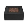Aegean 36" Square Steel Propane or Natural Gas Fire Pit Table in Black by Real Flame - 3 of 4