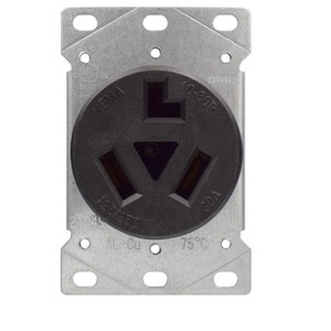 ELEGRP 30 Amps 3 Prong Dryer Receptacle, 125/250V Flush Mounting Power Outlet, Straight Blade Dryer Outlet, 3 Pole 3 Wire, UL Listed, 1 Pack - 1 of 1