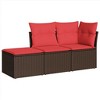 vidaXL Garden Sofa Set  PE Rattan Standard Adjustable Feet - 2 of 4