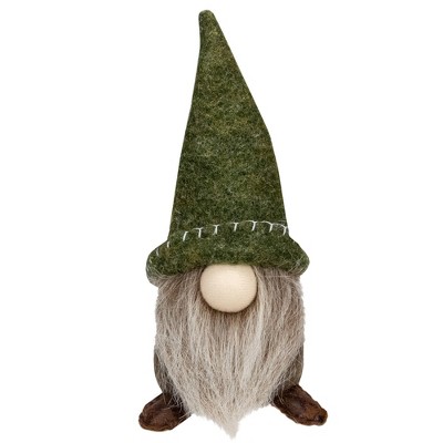 Northlight 7.5" Green and Beige Sitting Gnome Tabletop Christmas Decoration