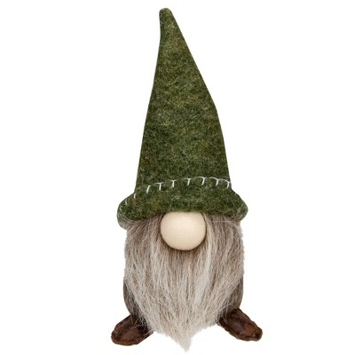 Northlight 7.5" Green and Beige Sitting Gnome Tabletop Christmas Decoration