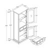 FURNIinspire Utility Storage Cabinets Tall Freestanding Cabinet, Sideboard Cabinet With Glass Door, Shelves, Drawer, Brown, 15.35"*23.62"*64.96" - 3 of 4