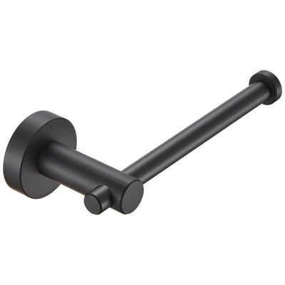 DOMETOUR Toilet Paper Holder Matte Black Thicken Space Aluminum Toilet Roll Holder for Bathroom, Kitchen, Washroom Wall Mount