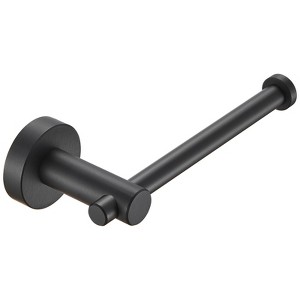 DOMETOUR Toilet Paper Holder Matte Black Thicken Space Aluminum Toilet Roll Holder for Bathroom, Kitchen, Washroom Wall Mount - 1 of 4
