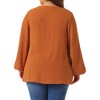 Agnes Orinda Women's Plus Size Dressy Swiss Dots Long Sleeve Round Neck Casual Blouses - 4 of 4