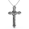 Pompeii3 1/2ct Fancy Unique Diamond Cross Pendant 14K White Gold - 3 of 4