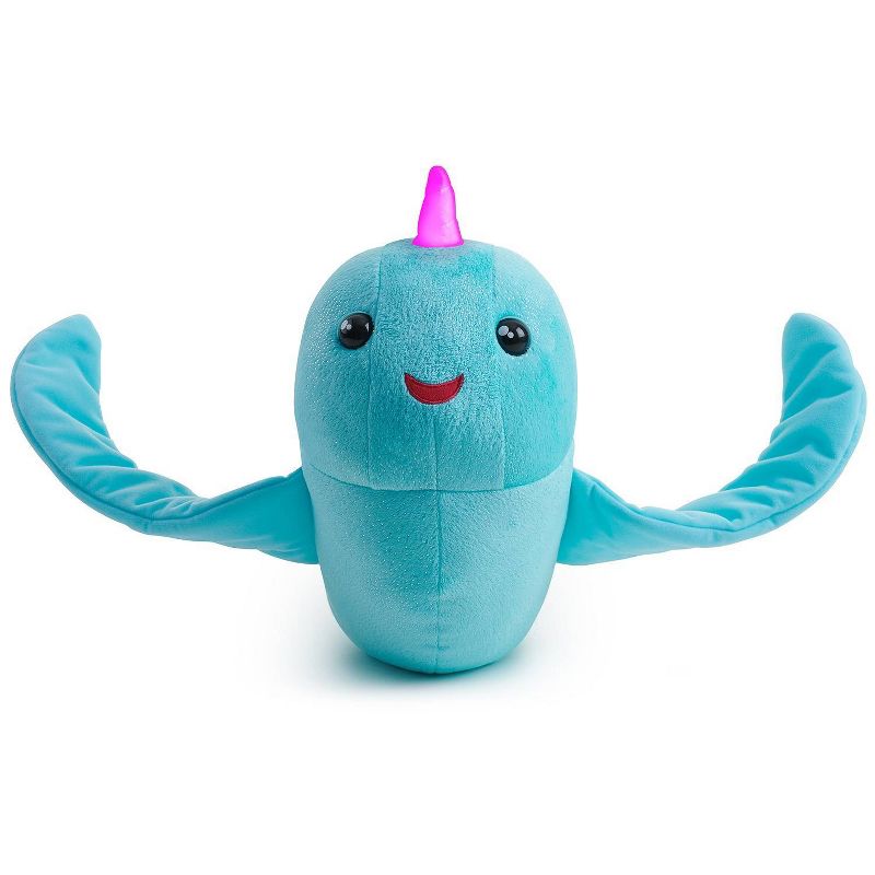 Fingerlings HUGS - Nikki (Blue Glitter) - Interactive Plush Narwhal - By WowWee, 4 of 9
