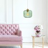 7.25" Nellie Retro Globe Shade Pendant Light Green - River of Goods: Brushed Gold-Finish, Adjustable Height - 2 of 4