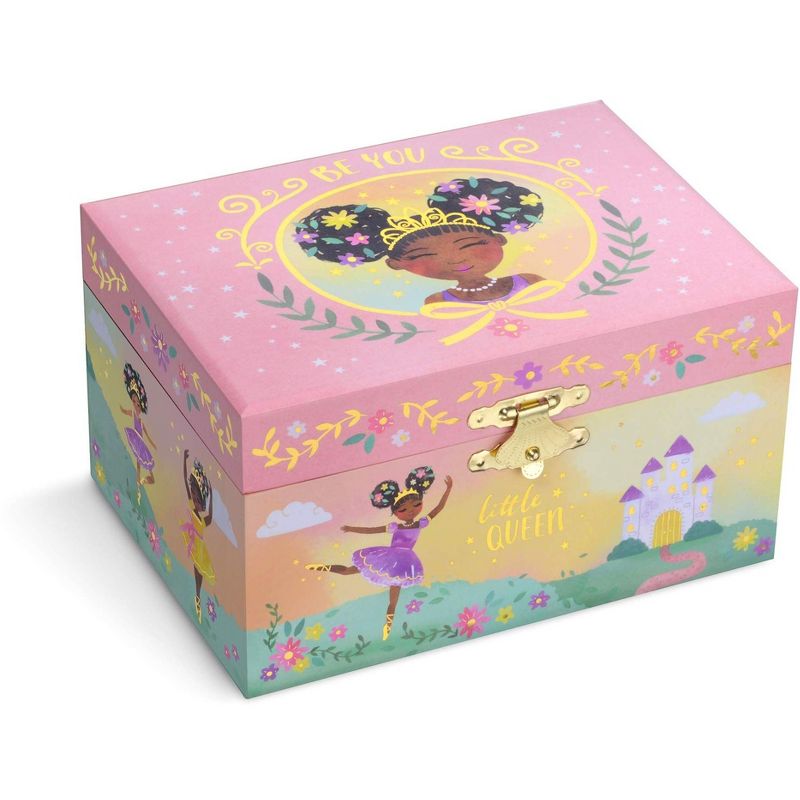 Jewelkeeper Girl's Musical Jewelry Storage Box with Black Ballerina - Pink, 2 of 8