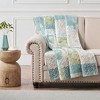 Greenland Home Fashions Evangeline Luxurious Ultra Soft Cotton Throw Blanket Mist 50" x 60" - 2 of 4