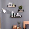 SEVOBAL Utility Storage Shelves Bookshelf Rustic Floating Shelves Set of 3, Wall Mounted Storage for Living Room, Kitchen, Brown, 26.4"*6.7"*4.3" - 2 of 4