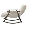 Vynxaria Casual folding rocking chair upholstered, lounge rocking chair adjustable high back and foot rest in living room bedroom balcony,White - 3 of 4