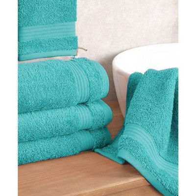 Turquoise Heavyweight Turkish Cotton 4-Piece Hand Towel Set