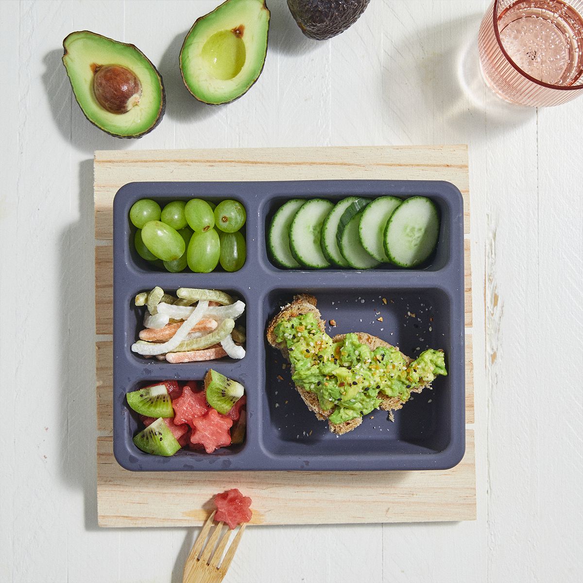 Austin Baby Co Leak-proof Silicone Bento Box for Toddlers and Kids- Durable & Eco-Friendly five compartment Lunch Box - thumbnail 9