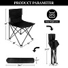 Osparple Folding Chairs Portable Lounge Chair Outdoor with Carry Bag for Camping, Beach, Hiking, Black - 2 of 4