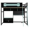 Polibi Full Size E-Sports Loft Bed with RGB Lighting, USB Charging & Pegboard Wall - 3 of 4