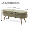 Itopfox Oval Storage Ottoman Bench with Upholstered Boucle Fabric and Golden Metal Legs, Perfect for Bedroom, Living Room, or Entryway (Green) - 2 of 4