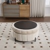 Aortzio 31.5"W Large Tufted Round Storage Ottoman - 3 of 4