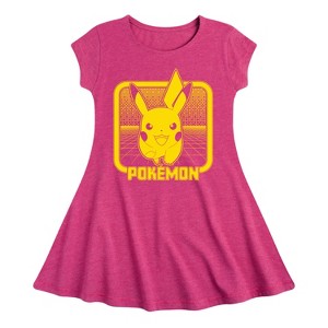 Girls' - Pokémon - Pikachu Retrogamer Fit & Flair Cap Sleeve Dress - 1 of 2