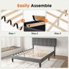 JIONJOY Platform Wood Bed Frame with Upholstered Headboard, No Box Spring Needed | Grey - Queen - 4 of 4